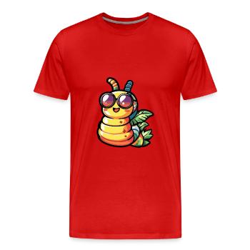 Worm Comic Holiday - T-shirt bio Premium Homme - rouge - Devant - Damien (186cm)