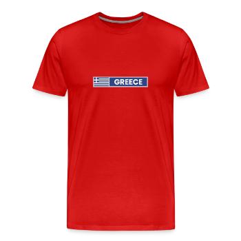 Greece National Flag - Men's Premium Organic T-Shirt - red - Front - Damien (186cm)