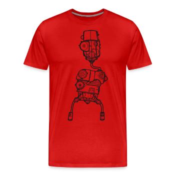 Dancing Wankelbot 83 - Männer Premium Bio T-Shirt - Rot - Vorne - Damien (186cm)