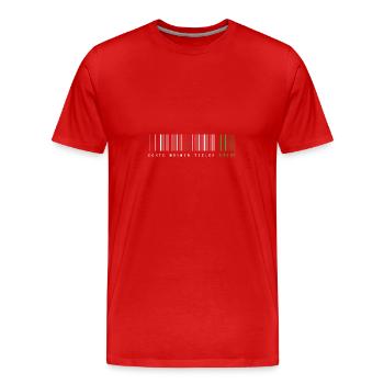 Echte Männer teilen nicht, zweideutiger Spruch - Männer Premium Bio T-Shirt - Rot - Vorne - Damien (186cm)