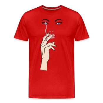 Smoking Hot - Männer Premium Bio T-Shirt - Rot - Vorne - Damien (186cm)
