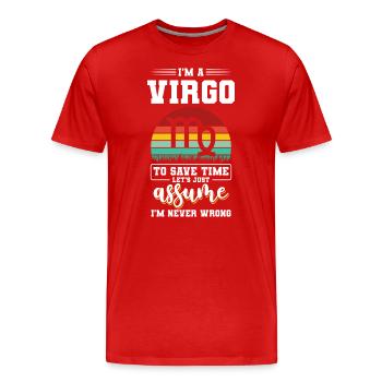 Horoskop Virgo Planet - Männer Premium Bio T-Shirt - Rot - Vorne - Damien (186cm)