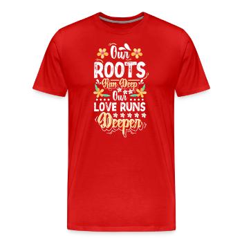 Familientreffen Familienwappen Opa und Oma - Männer Premium Bio T-Shirt - Rot - Vorne - Damien (186cm)