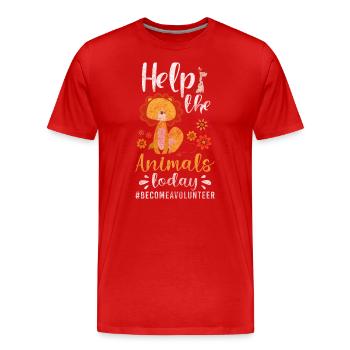 Animal rights activists Vegans Meatless - Men's Premium Organic T-Shirt - red - Front - Damien (186cm)