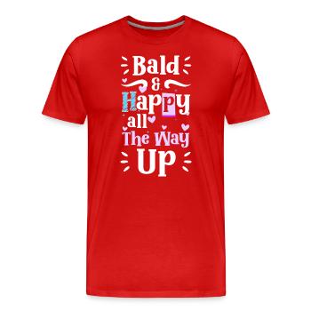 Coupe de cheveux sans poils à tête chauve - T-shirt bio Premium Homme - rouge - Devant - Damien (186cm)