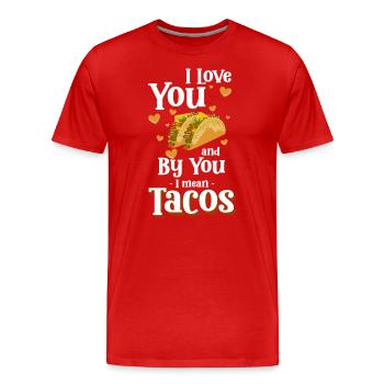 Taco Food Latino Burrito - T-shirt bio Premium Homme - rouge - Devant - Damien (186cm)