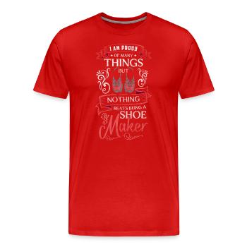 Schuhmacher Schuh Handwerker - Männer Premium Bio T-Shirt - Rot - Vorne - Damien (186cm)