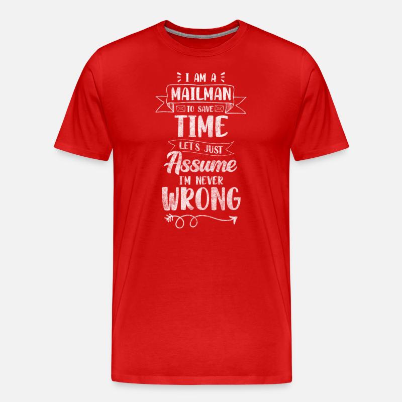 Postbote Kurier - Männer Premium Bio T-Shirt - Rot
