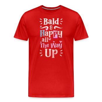Glatze Glatzkopf Platte Männerproblem - Männer Premium Bio T-Shirt - Rot - Vorne - Damien (186cm)