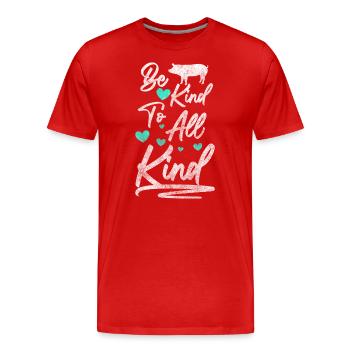 Ernährung Lebensweise Einstellung Ethik - Männer Premium Bio T-Shirt - Rot - Vorne - Damien (186cm)