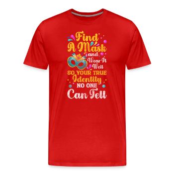 Masque Costume Protection de Fête - T-shirt bio Premium Homme - rouge - Devant - Damien (186cm)