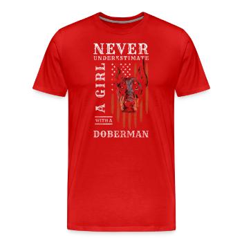 Dobermann Hundebesitzer Diensthunde Hundeliebe - Männer Premium Bio T-Shirt - Rot - Vorne - Damien (186cm)