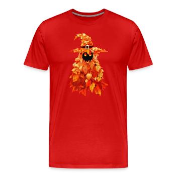 Gespenstische Hexe im herbstlichen Halloween - Männer Premium Bio T-Shirt - Rot - Vorne - Damien (186cm)