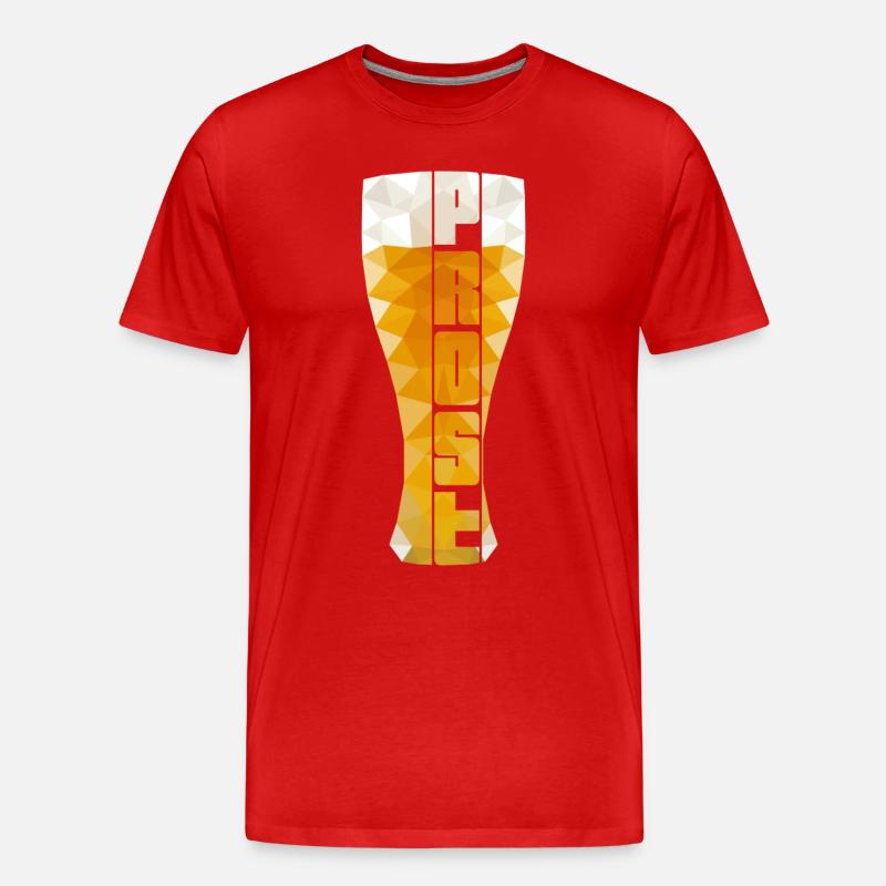 Low Polygon -Weissbier Prost- - Männer Premium Bio T-Shirt - Rot