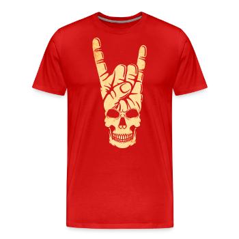 Rock and Roll Musik Rockmusik - Männer Premium Bio T-Shirt - Rot - Vorne - Damien (186cm)