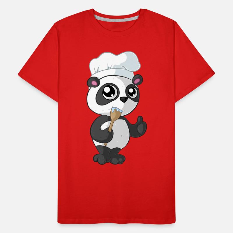 Kochender Comic Panda Männer Premium Bio T-Shirt