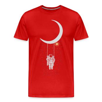 Astronaut - Männer Premium Bio T-Shirt - Rot - Vorne - Damien (186cm)