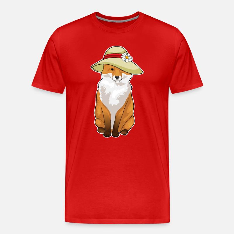 Fuchs Blume - Männer Premium Bio T-Shirt - Rot