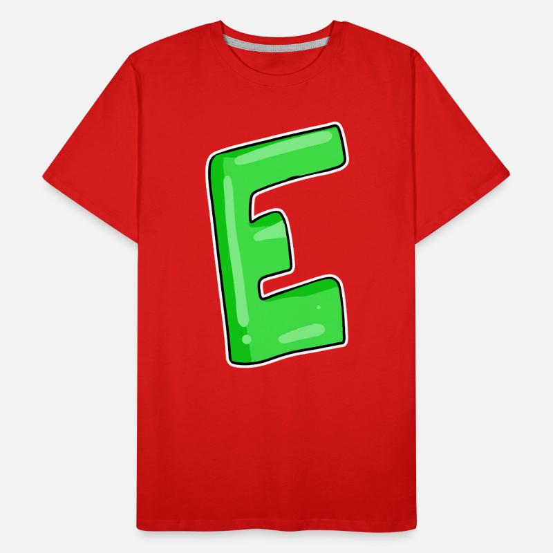 Buchstabe E Anfangsbuchstabe Männer Premium Bio T-Shirt