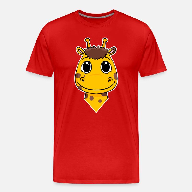 Giraffe Kopf - Männer Premium Bio T-Shirt - Rot