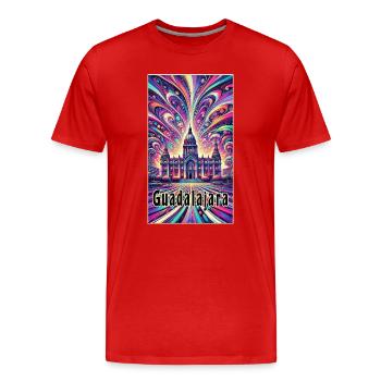 Design artistique de Guadalajara au Mexique - T-shirt bio Premium Homme - rouge - Devant - Damien (186cm)
