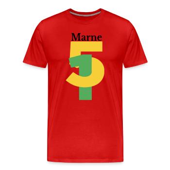 Marl - Men's Premium Organic T-Shirt - red - Front - Damien (186cm)