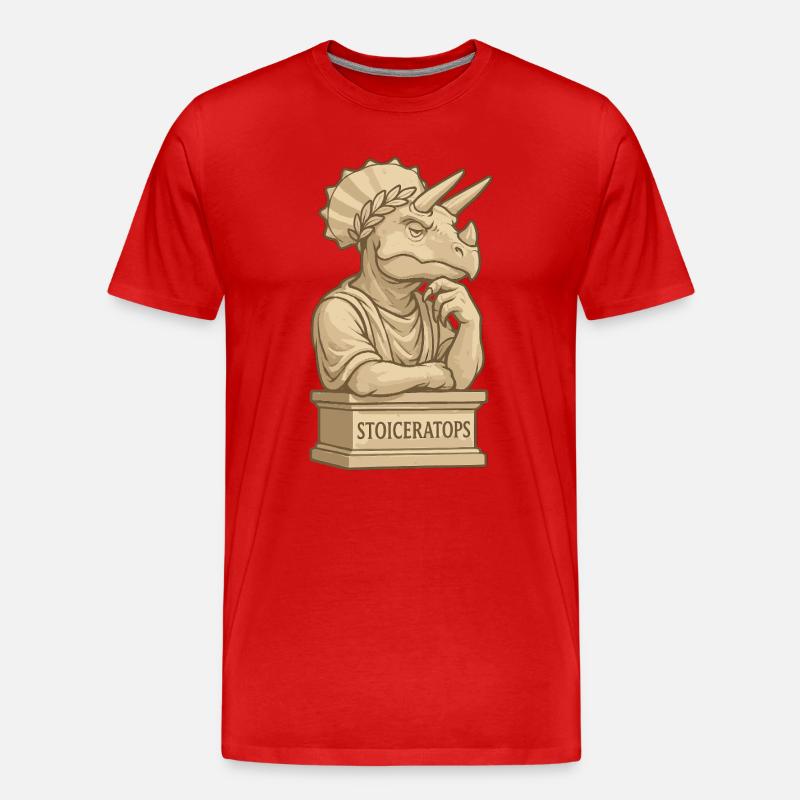 Stoiceratops - Männer Premium Bio T-Shirt - Rot