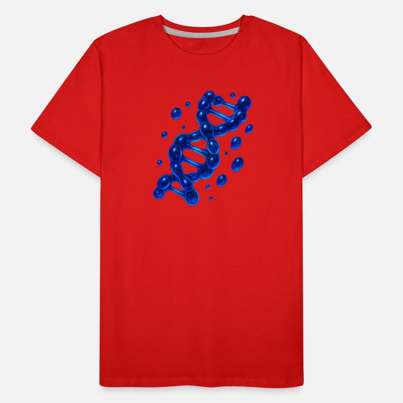 Molécule d’hélice d’ADN 3D Bleu T-shirt bio Premium Homme
