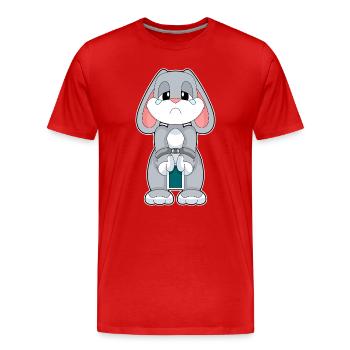 Bunny Poker Jeu de cartes de poker - T-shirt bio Premium Homme - rouge - Devant - Damien (186cm)