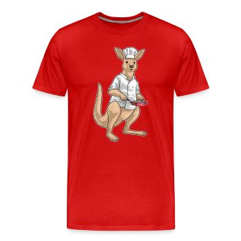 Cuisson de la poêle Kangourou - T-shirt bio Premium Homme - rouge - Devant - Damien (186cm)