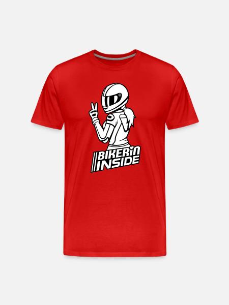 Bikerin inside (Farben änderbar) - Männer Premium Bio T-Shirt - Rot