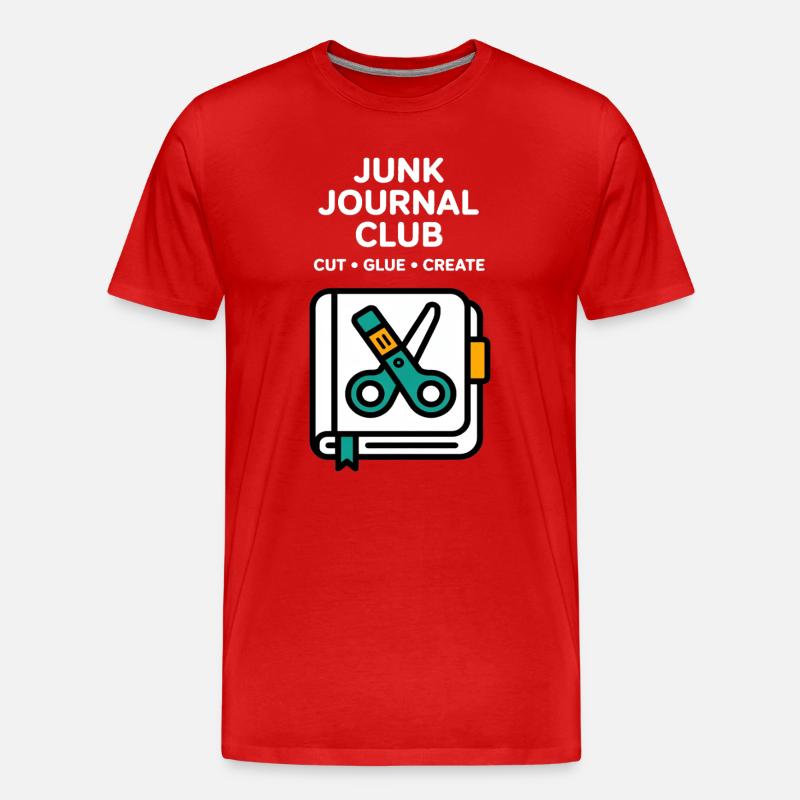 Junk Journal Club Cut Glue Create - Männer Premium Bio T-Shirt - Rot