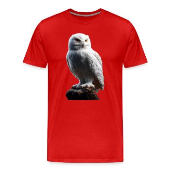 Chouette blanche Chouette Chouette Chouette Chouette Chouette Chouette des neiges - T-shirt bio Premium Homme - rouge - Devant - Damien (186cm)