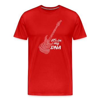 Musician band electric guitar guitarist bassist - Men's Premium Organic T-Shirt - red - Front - Damien (186cm)
