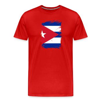 Kuba Flagge Karibik Urlaub Cuba Reise Havanna - Männer Premium Bio T-Shirt - Rot - Vorne - Damien (186cm)