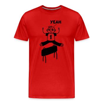 Bockspringen yeah - Männer Premium Bio T-Shirt - Rot - Vorne - Damien (186cm)