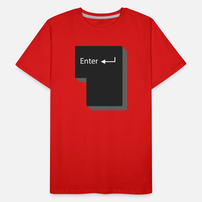 Enter button computer gift idea Men's Premium Organic T-Shirt