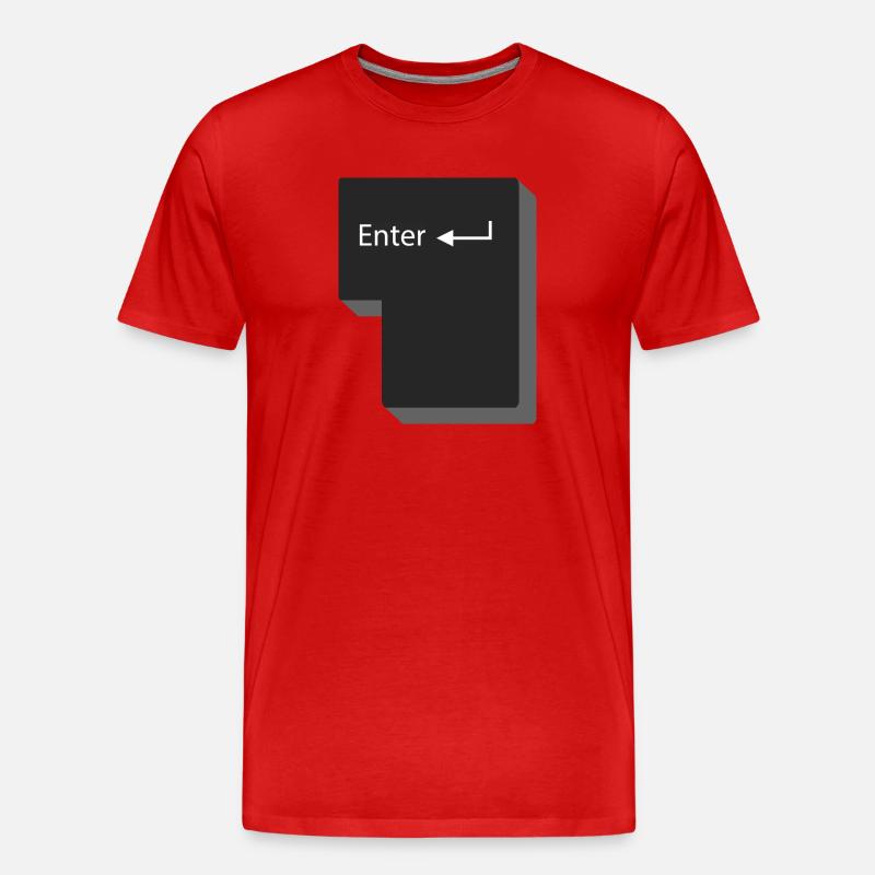 Enter Knopf Computer Geschenkidee - Männer Premium Bio T-Shirt - Rot
