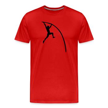 Saut à la perche - T-shirt bio Premium Homme - rouge - Devant - Damien (186cm)