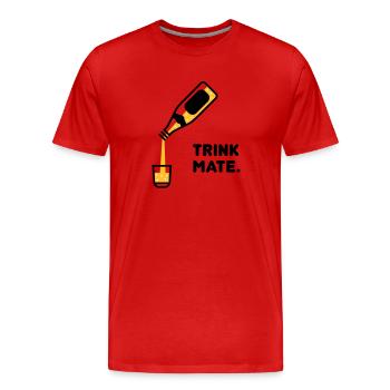 Trink MATE - Männer Premium Bio T-Shirt - Rot - Vorne - Damien (186cm)