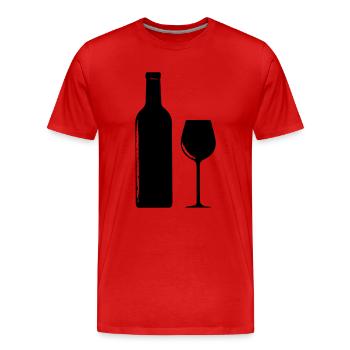 Wein Weinflasche Weinglas - Männer Premium Bio T-Shirt - Rot - Vorne - Damien (186cm)