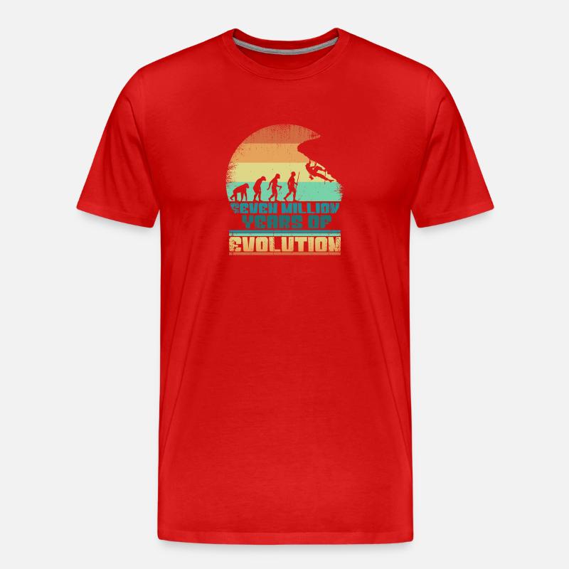 Kletterer Klettern Bouldern Evolution 005-144 - Männer Premium Bio T-Shirt - Rot