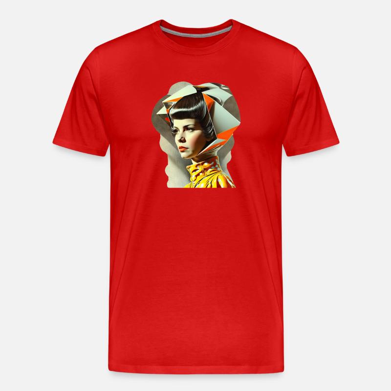 Retro Flash No45 - Männer Premium Bio T-Shirt - Rot