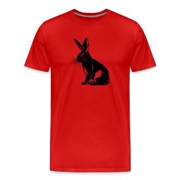 Lapin géométrique mignon géométrie lapin - T-shirt bio Premium Homme - rouge - Devant - Damien (186cm)