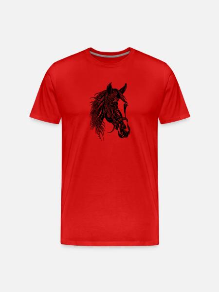Pedigree Pretty Horse Paardensport Dressuur Paardensport - Mannen premium biologisch T-shirt - rood