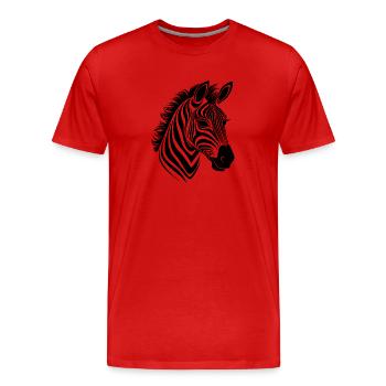 Zebra Elegant with beautiful striped pattern - Men's Premium Organic T-Shirt - red - Front - Damien (186cm)