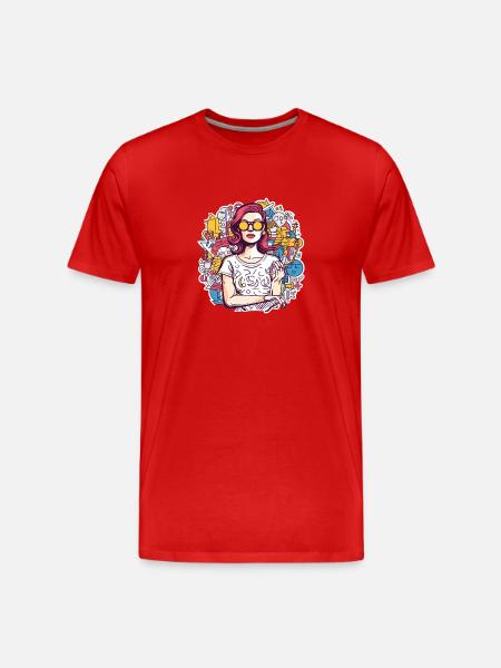 Frau - Männer Premium Bio T-Shirt - Rot