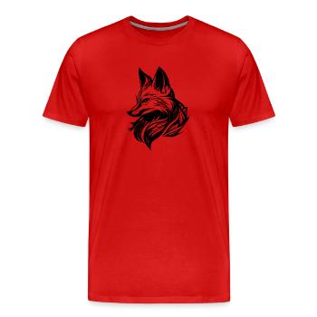 Eleganter schlauer Fuchs in Tattoo Tinte - Männer Premium Bio T-Shirt - Rot - Vorne - Damien (186cm)