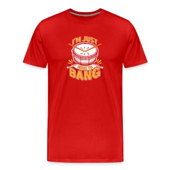 Tenor Schlagzeug Trommel | Musikband Schlagzeuger - Männer Premium Bio T-Shirt - Rot - Vorne - Damien (186cm)