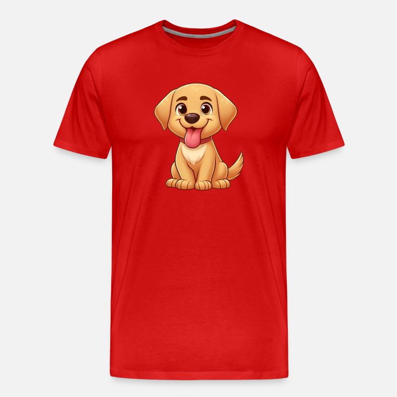 Labrador 4 - Männer Premium Bio T-Shirt - Rot